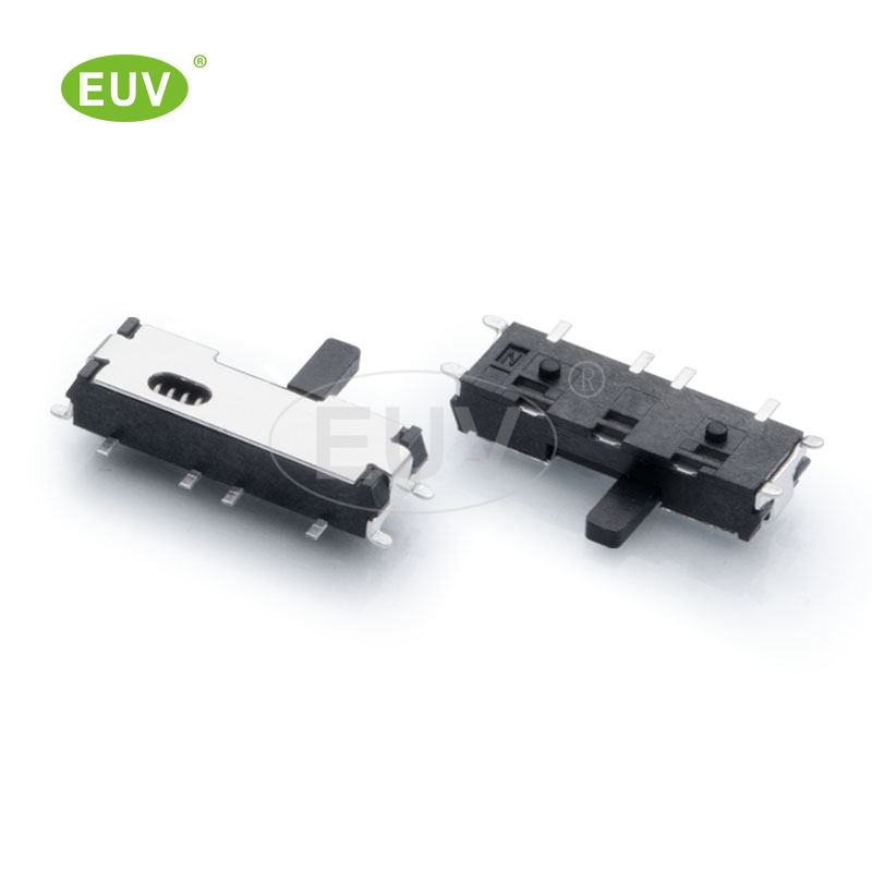 4P 側拔 1P2T 左復位 柄高2.5mm 貼片撥動開關